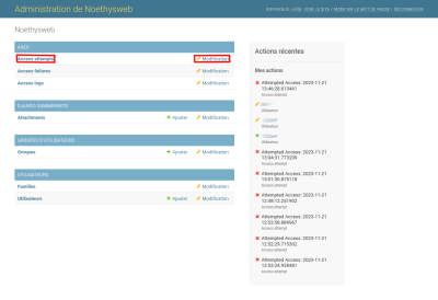 back office administration : les access attempts