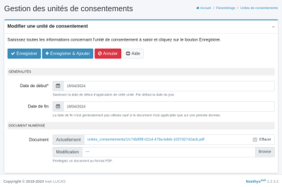 gestion des unités de consentement
